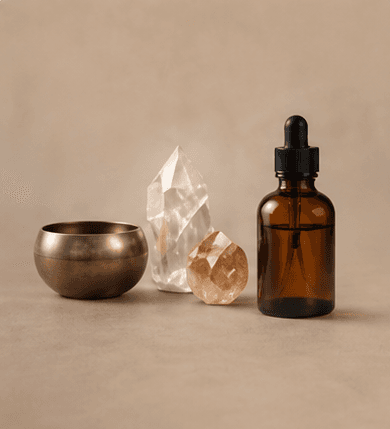 Crystal and ritual oil bottle for IKYOMM Treasures